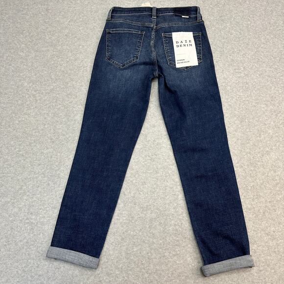 Daze Denim Jean SZ 26 Dark Wash Bestie Repreve Lovergirl Mid Rise Roller Stretch - Picture 7 of 16